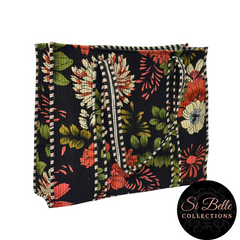 Black Flower Designer Carry-All Tote Bag