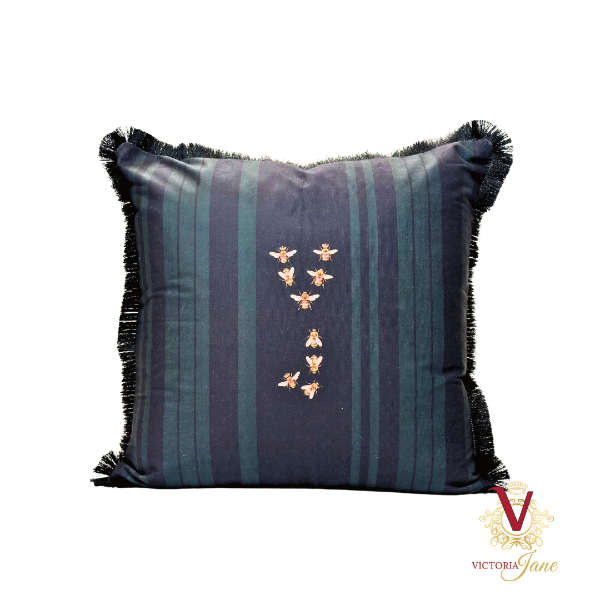 Black Queen Bee Society Velvet Cushion Cover back
