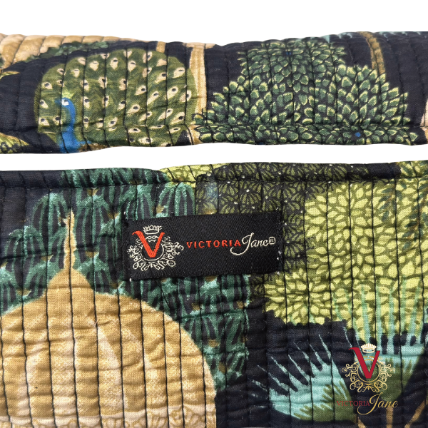 Black Peacock Jungle Pouch Bag Set close up