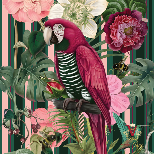 Blush Riviera Plume Wallpaper detail