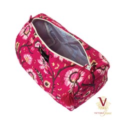 Cerise Floral Tote Pouch Set – Matching Duo
