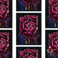 Eclectic Peony Framed Art repeated