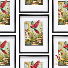 Flamingos Uninvited Guest Box Framed Art repeated