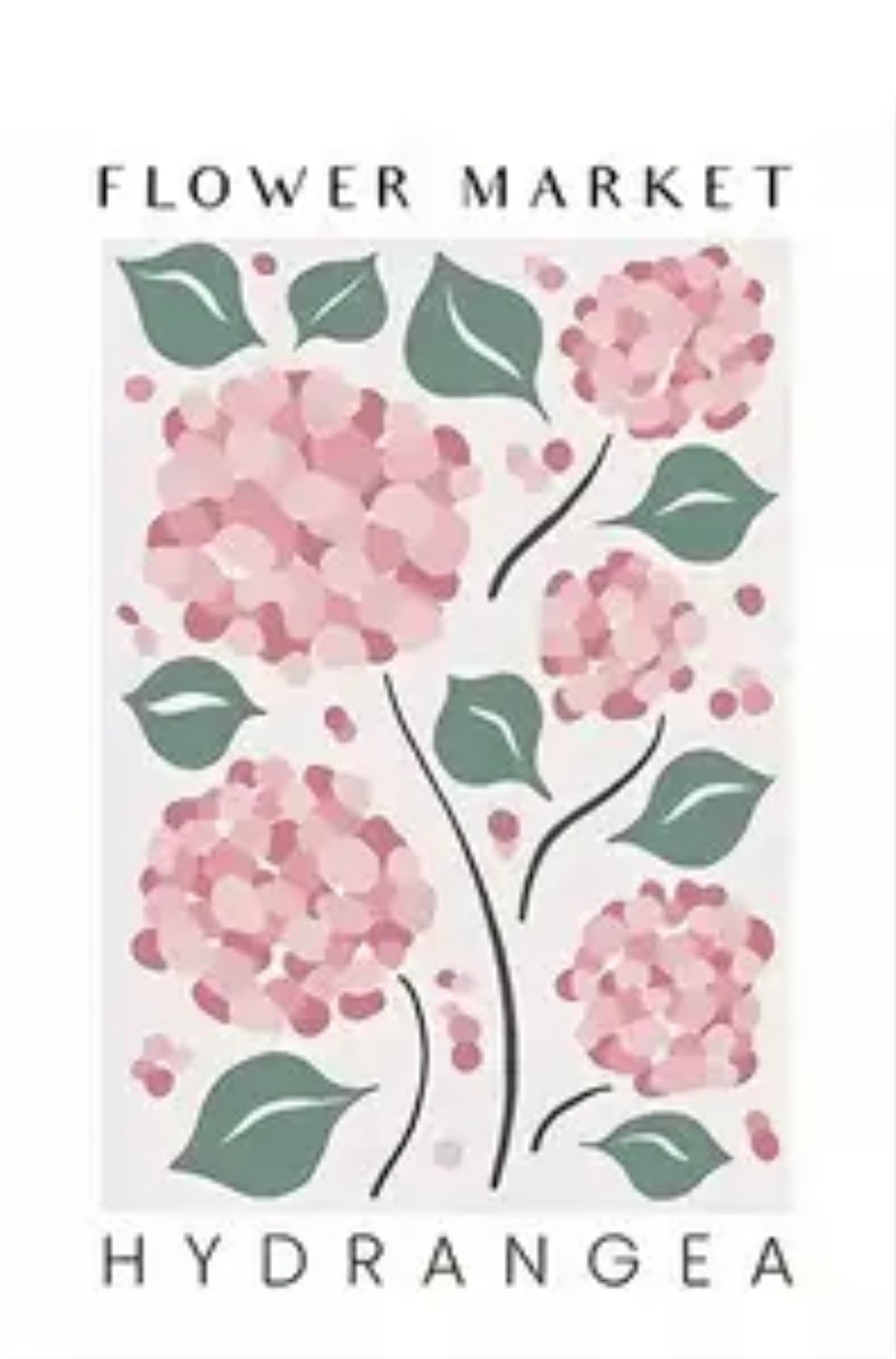 Hydrangea Flower Market Framed Art detailed