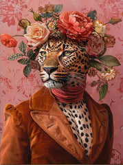 Leopard Calm Framed Art close up detail