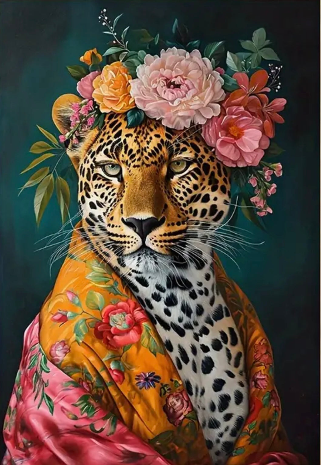 Leopard Love Framed Art close up detail