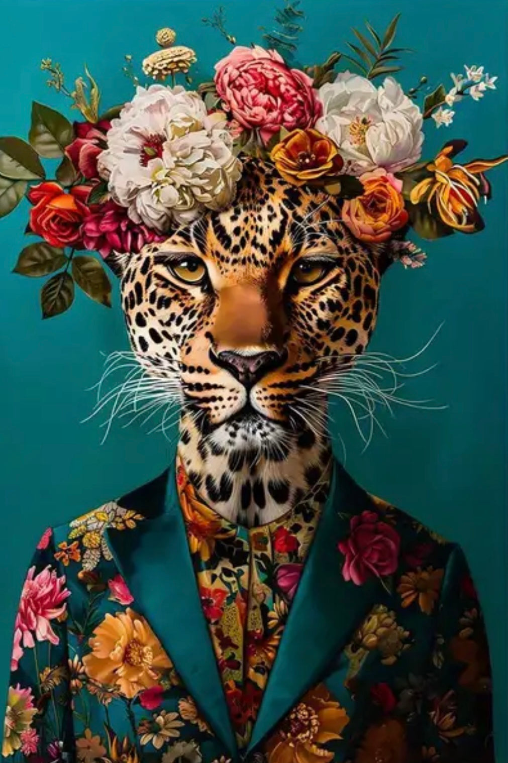 Leopard Eyes Framed Art close up detail