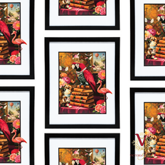 Flamingos Uninvited Guest Box Framed Art repeated