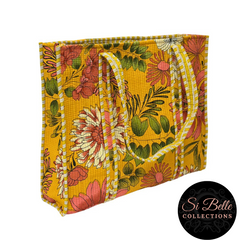 Mustard Flower Tote Pouch Set – Matching Duo