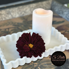 si belle collections Ornate Scalloped Edge Tray flower candle