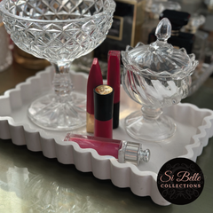 si belle collections Ornate Scalloped Edge Tray makeup