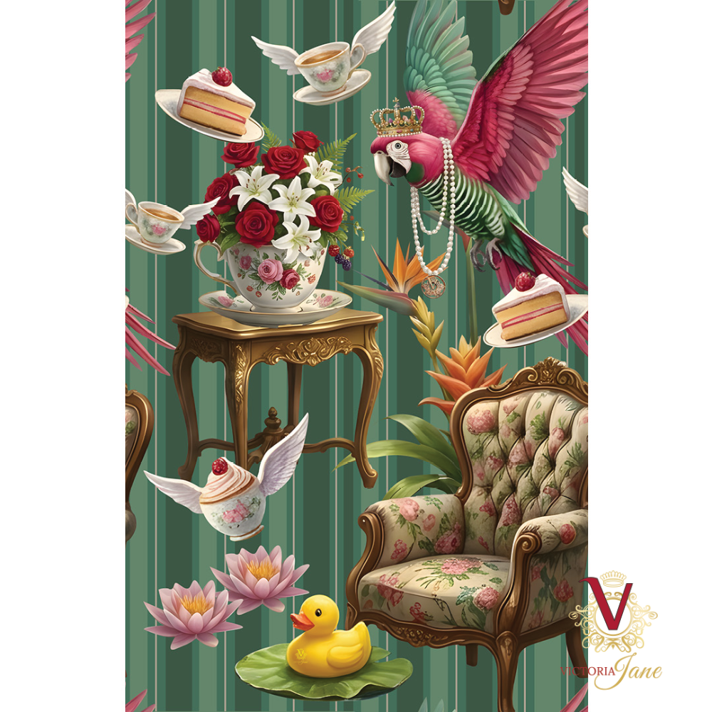 Pearls Parrots Parties Wallpaper