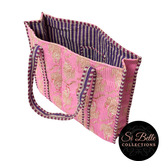 Pink Tiger Designer Carry All Tote Bag