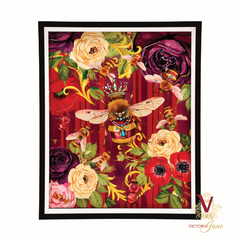 Maroon Queen Bee Society Framed Art