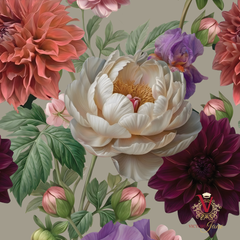 Silver Bloom Wallpaper detail