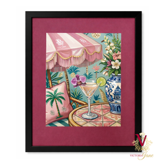 Spritz Hour Framed Art black