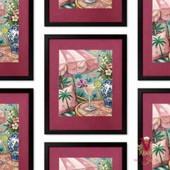 Spritz Hour Framed Art black repeated