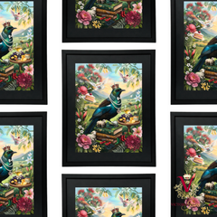 The Alpine Tūī Framed Art repeated