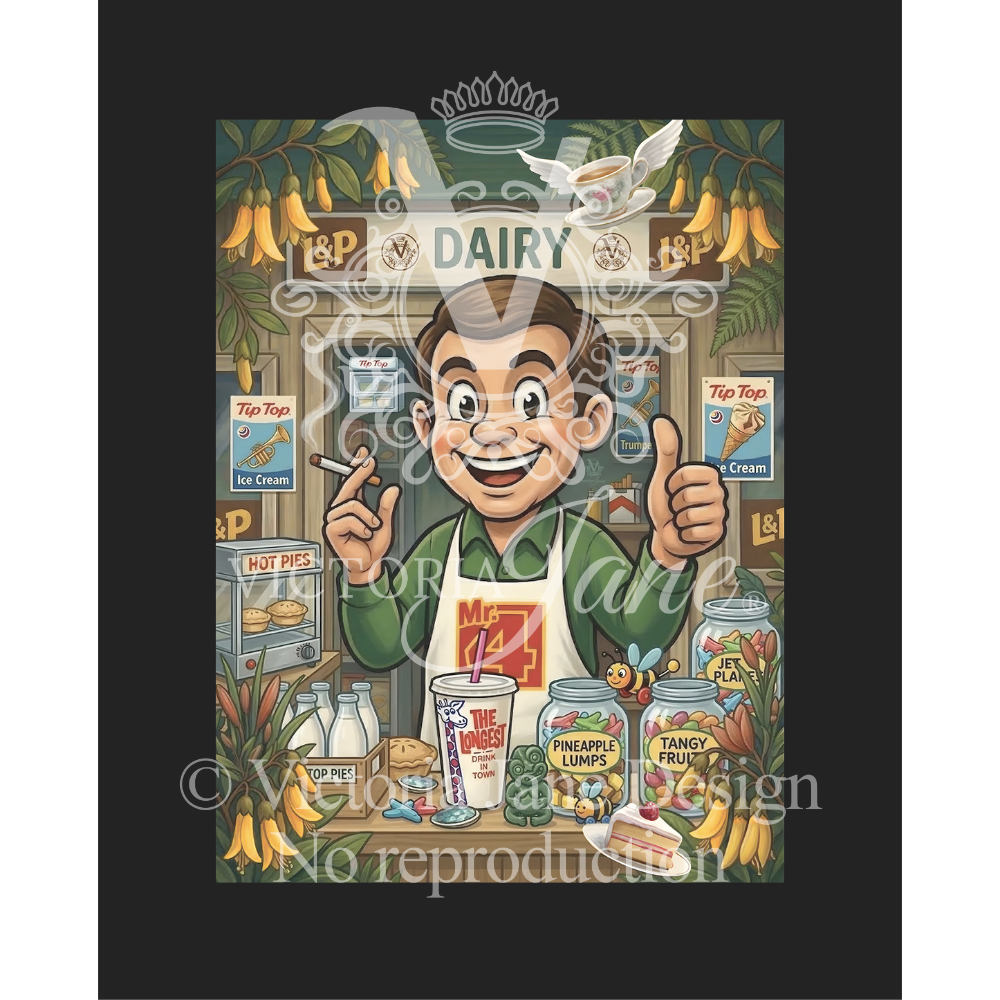 The Corner Store Keeper Framed Art watermark
