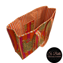 Tibetan Tiger Orange Designer Carry All Tote Bag