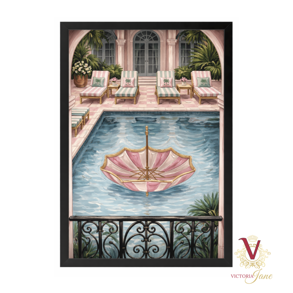 Umbrella Club Framed Art black