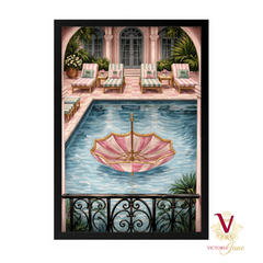 Umbrella Club Framed Art black