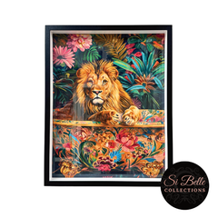 si belle collections Bathtub Lion Framed Art