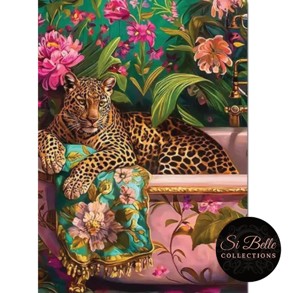 Bathtub Leopard Framed Art detailed
