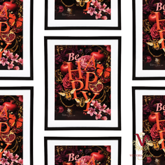 victoria jane Be Happy Framed Edge Art repeated