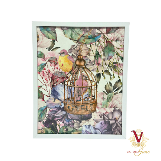 Bird Cage Blsuh Framed Art
