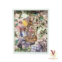 Bird Cage Blush Box Framed Art
