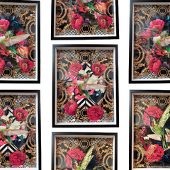 Birds in Blossom Art Bundle repeated