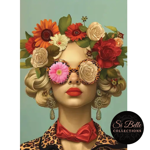 Blonde Flower Power Framed Art detailed close up