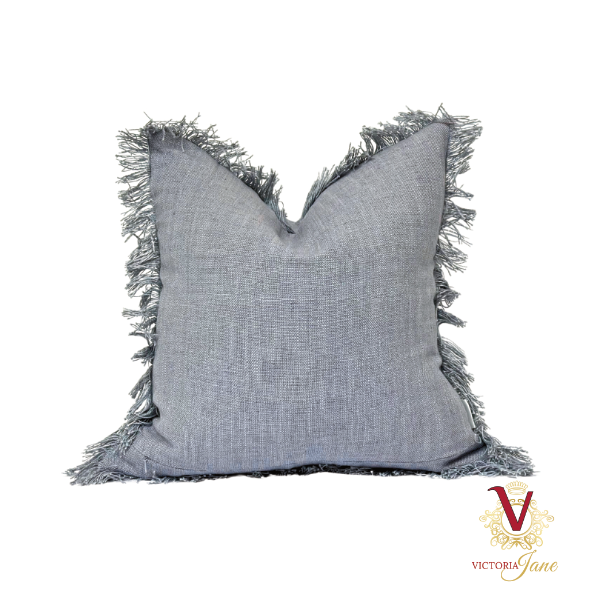 Blue Grey Linen Cushion Cover chopped