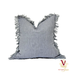 Blue Grey Linen Cushion Cover chopped