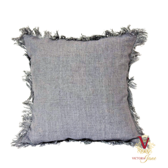 Blue Grey Linen Cushion Cover