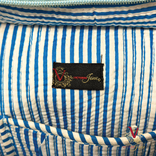 Blue Monkey Zipped Designer Carry All Tote Bag label