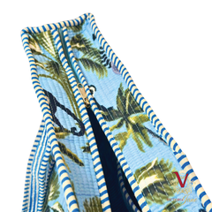 Blue Monkey Zipped Designer Carry All Tote Bag tote open zip