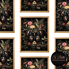 si belle collections Butterfly Flower Framed Art repeated