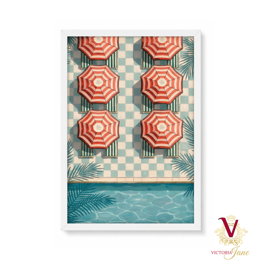 Cabana Lines Framed Art white repeated