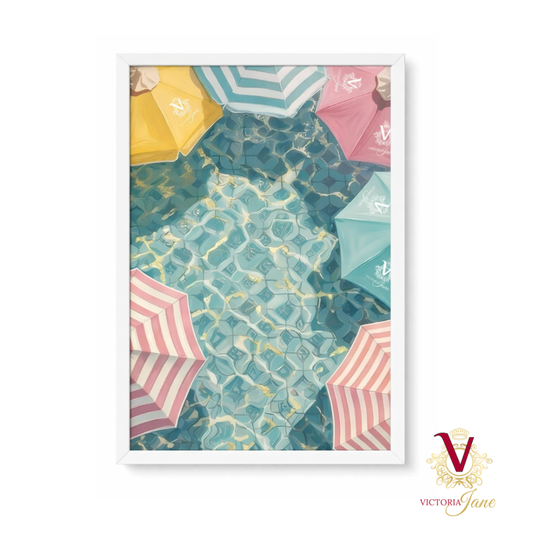 Candy Cabana Framed Art white