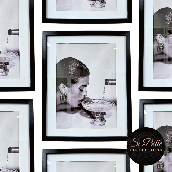 Champagne Celebration Framed Art (Black Frame) si belle collections repeated
