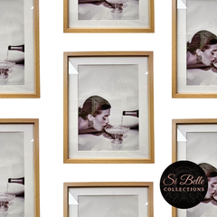 Champagne Celebration Vintage Canvas Framed Print repeated on wall
