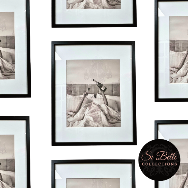 Champagne Dreams Vintage Canvas Framed Print repeated
