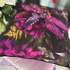 victoria jane Dazzling Dragonfly Velvet Cushion close up