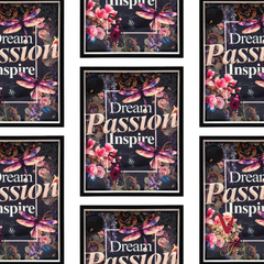 Dream Passion Inspire Framed Art Victoria Jane repeated