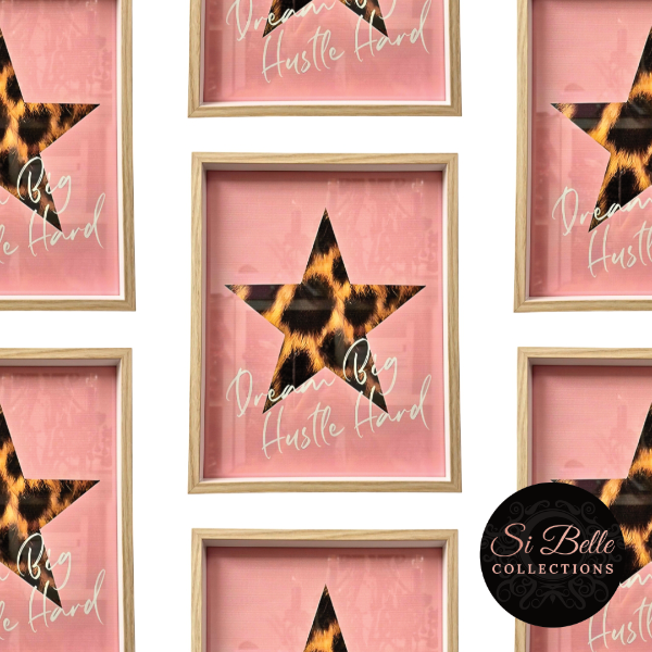 Dream Big Hustle Hard Framed Art repeated