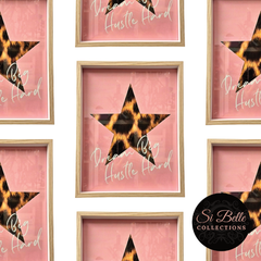 Dream Big Hustle Hard Framed Art repeated