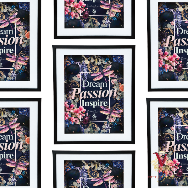 Dream Passion Inspire Framed Edge Art victoria jane repeated
