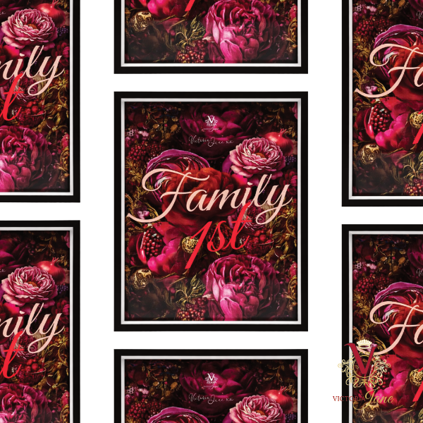 Family First Framed Art repeated